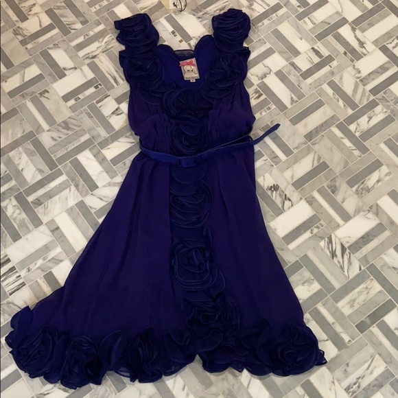 Yoana Baraschi purple dress with rosette detail. - Picture 1 of 6